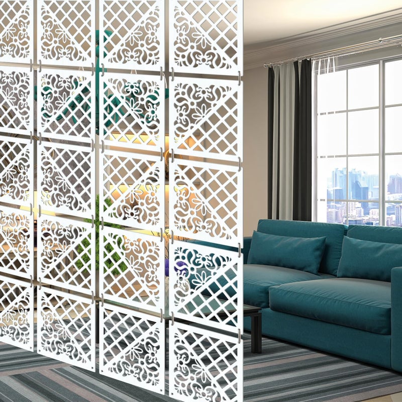 Olive Tree OLIVE TREE Room Partitions Hanging Room Divider Panel Modern Hanging Screen Partition for Decorating Bedding Dining Study and Sitting Living Room Hotel White8024  - Image 2