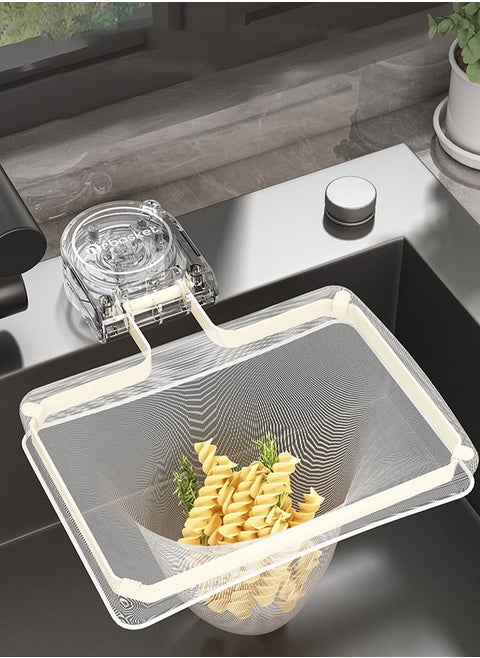 Kitchen Sink Drain Basket,Flipped Holder Sink Strainer Basket,Multi-function Disposable Garbage Drainage Grid With 50 Filters