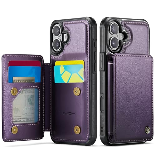 Vinich for iPhone 17 Wallet Case with Card Holder, RFID Blocking Credit Slots Kickstand Shockproof Phone Cover Fit for iPhone 17 6.3" Purple - Image 1
