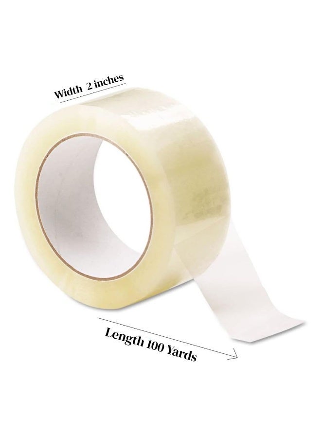 م اكس م شريط تعبئة شفاف عالي التحمل، 6 عبوات 2 بوصة*100 ياردة، تصميم تحميل جانبي صناعي محمول للشحن والنقل، ختم الكرتون والصناديق (عبوة) - Image 2