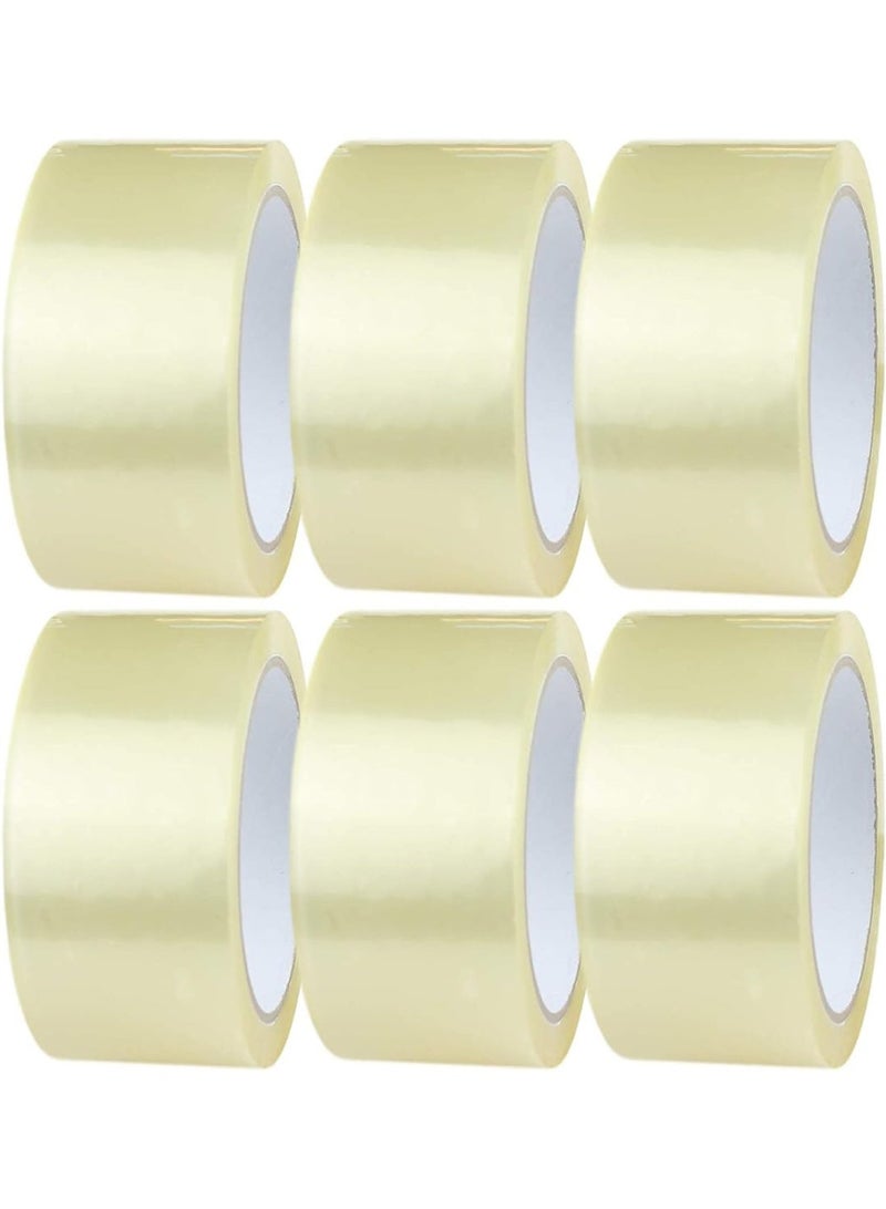 م اكس م شريط تعبئة شفاف عالي التحمل، 6 عبوات 2 بوصة*100 ياردة، تصميم تحميل جانبي صناعي محمول للشحن والنقل، ختم الكرتون والصناديق (عبوة) - Image 1