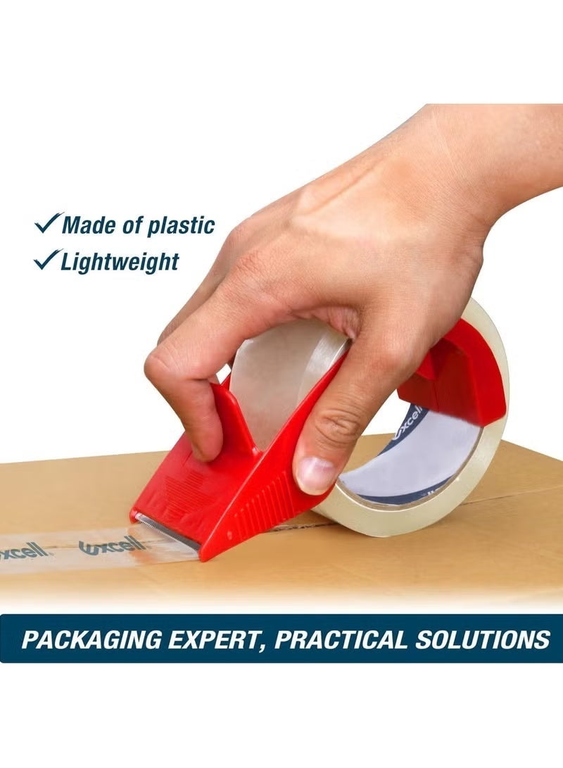 م اكس م شريط تعبئة شفاف عالي التحمل، 6 عبوات 2 بوصة*100 ياردة، تصميم تحميل جانبي صناعي محمول للشحن والنقل، ختم الكرتون والصناديق (عبوة) - Image 3