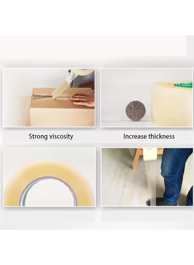 م اكس م شريط تعبئة شفاف عالي التحمل، 6 عبوات 2 بوصة*100 ياردة، تصميم تحميل جانبي صناعي محمول للشحن والنقل، ختم الكرتون والصناديق (عبوة) - Image 4