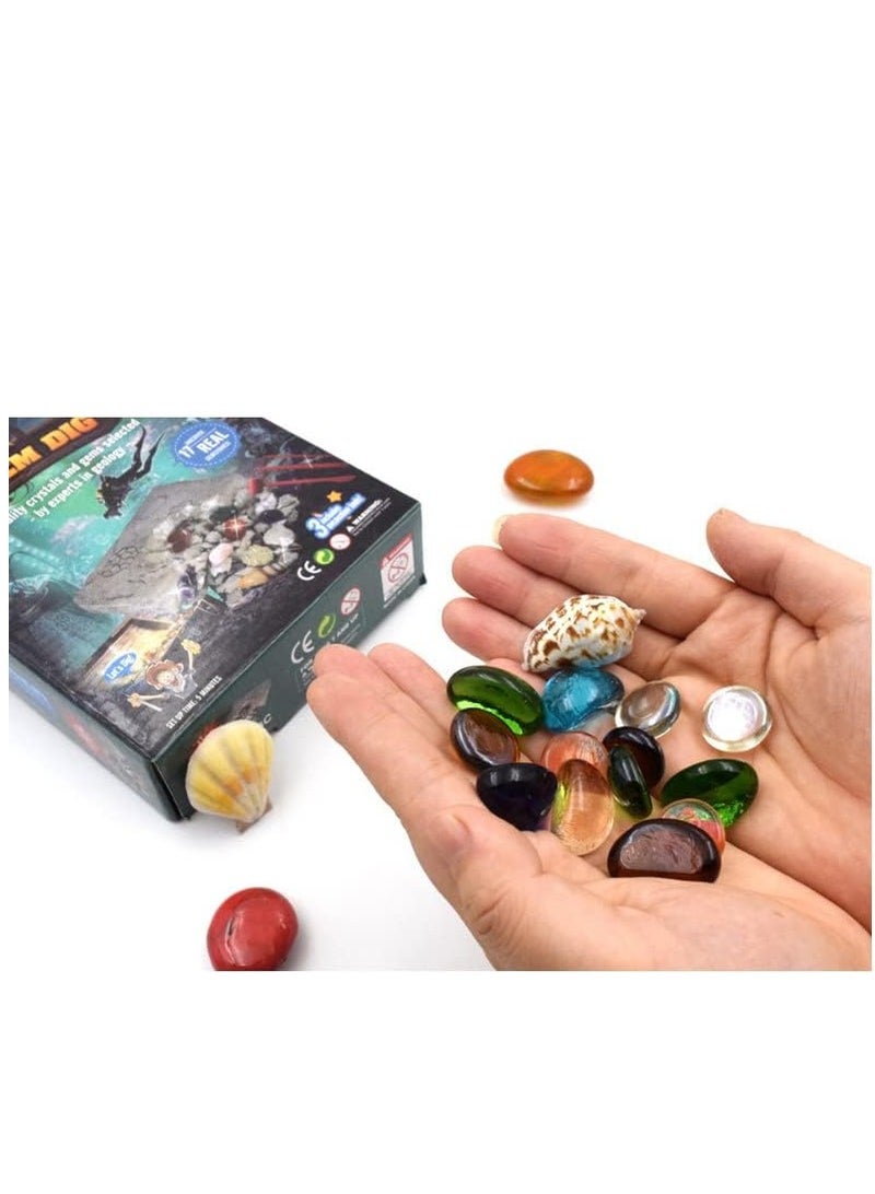 Gems Dig Kit Gemstone Dig Kit for Kids Educational DIY Toys Science Kit- Dig Up 15 Unique Real Gemstone Rocks Mining Unique Gifts STEM Science Kits Excavate Toys for Girls Boys - Image 4