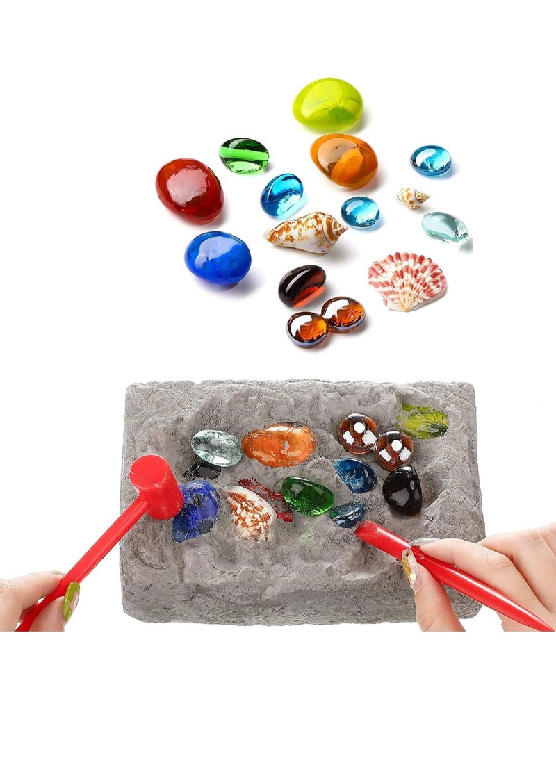 Gems Dig Kit Gemstone Dig Kit for Kids Educational DIY Toys Science Kit- Dig Up 15 Unique Real Gemstone Rocks Mining Unique Gifts STEM Science Kits Excavate Toys for Girls Boys - Image 1