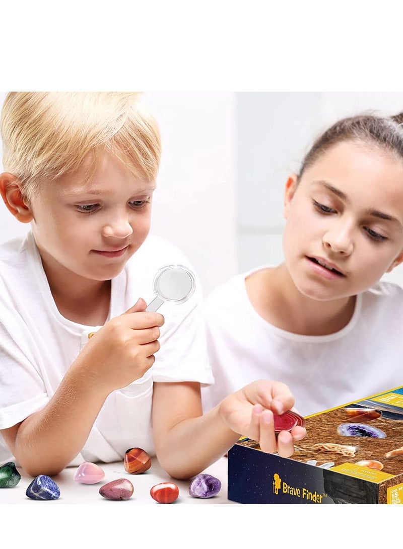 Gems Dig Kit Gemstone Dig Kit for Kids Educational DIY Toys Science Kit- Dig Up 15 Unique Real Gemstone Rocks Mining Unique Gifts STEM Science Kits Excavate Toys for Girls Boys - Image 3