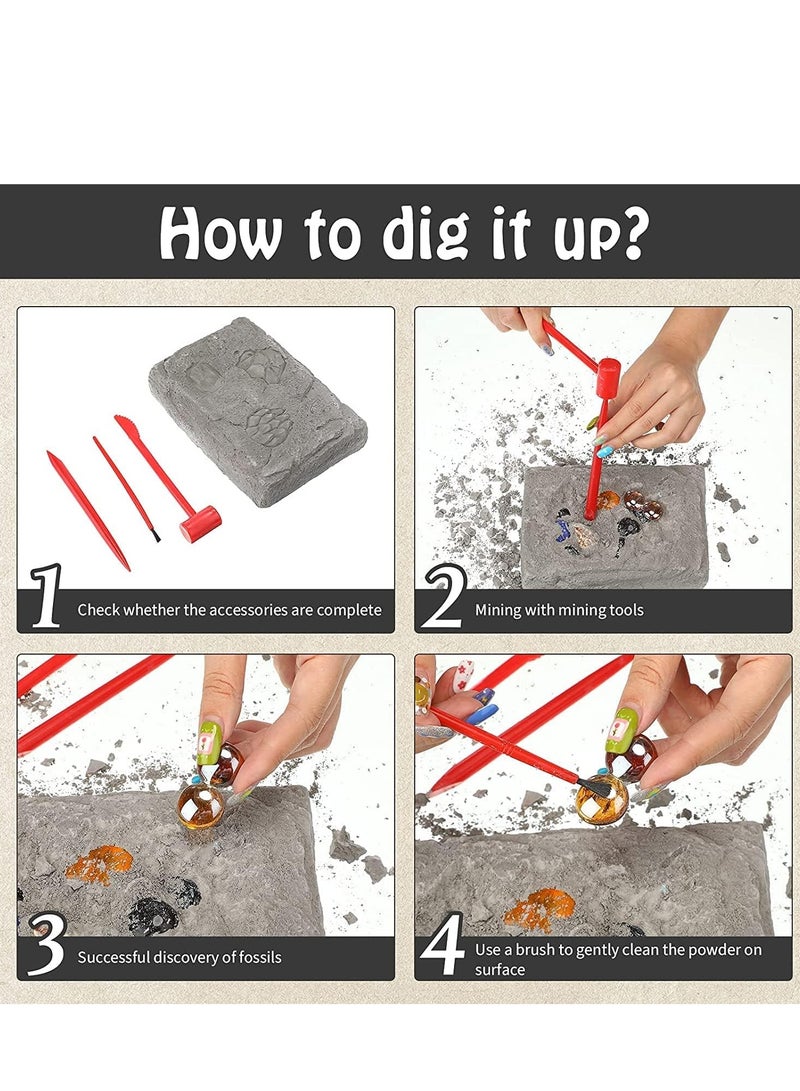 Gems Dig Kit Gemstone Dig Kit for Kids Educational DIY Toys Science Kit- Dig Up 15 Unique Real Gemstone Rocks Mining Unique Gifts STEM Science Kits Excavate Toys for Girls Boys - Image 5