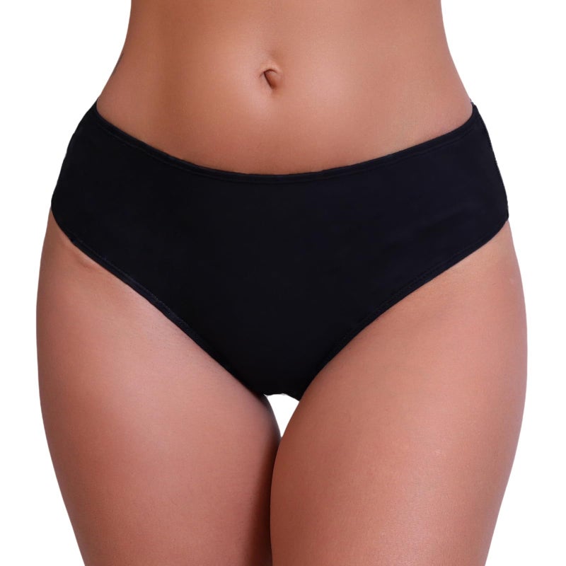 Halcurt Women's Mid Waisted Bikini Swimsuit Bottoms Full Coverage Swim Bottoms Black S - Image 1