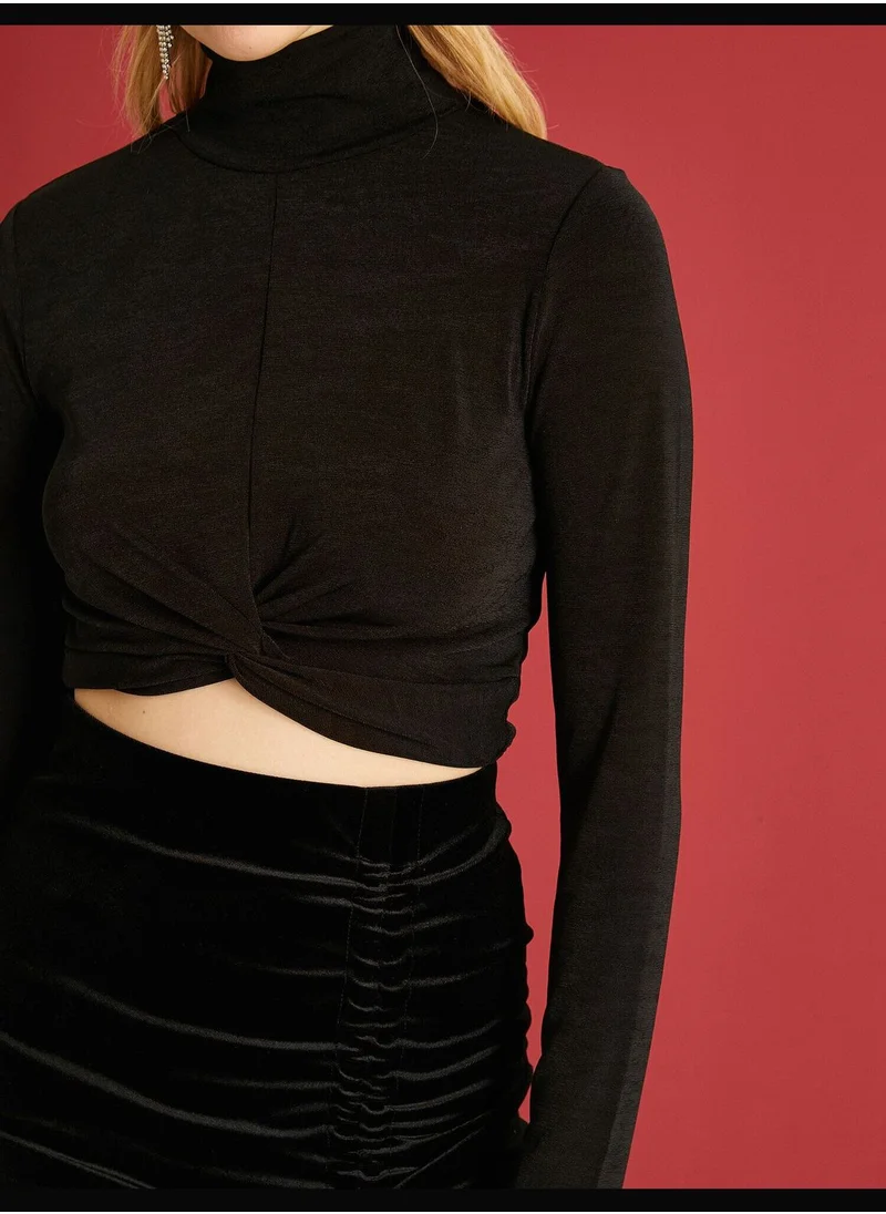 كوتن Back Detailed T-Shirt Long Sleeve