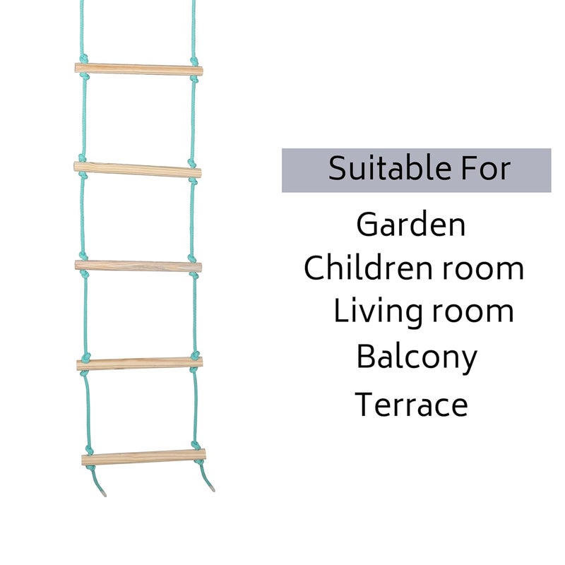 BOFFLE Rope Ladder for Kids | Climbing Ladder for Kids | Wooden Ladder for Kids for Physical Activity | Indoor Outdoor Games for Kids, Kid Ladder for 3 to 10 Years - Image 5