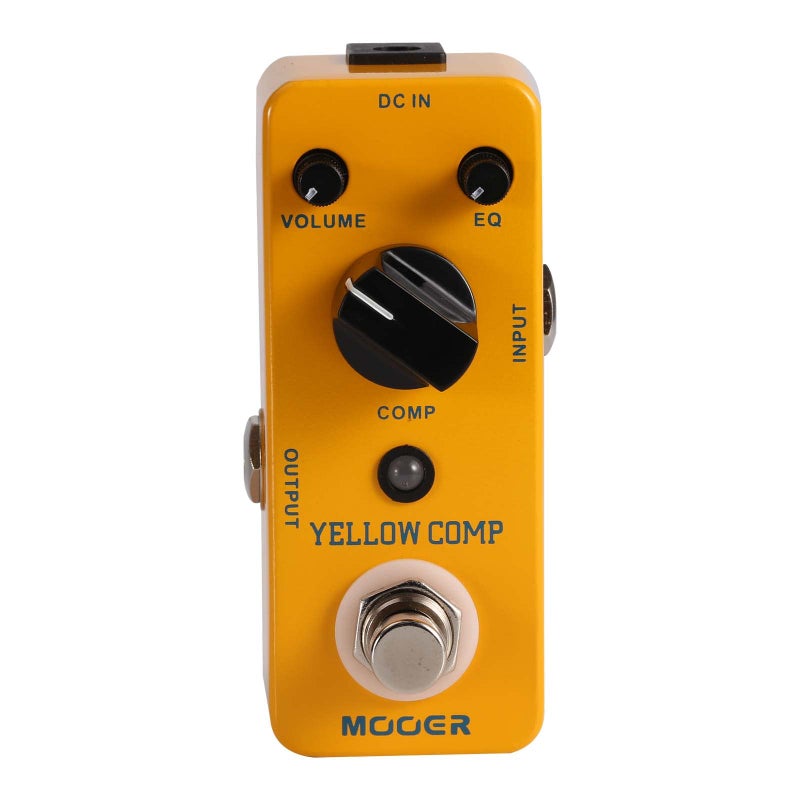 MOOER Yellow Compressor Comp guitar pedal bass compressor, True Bypass guitar compression, adjustable EQ and volume, portable mini size.