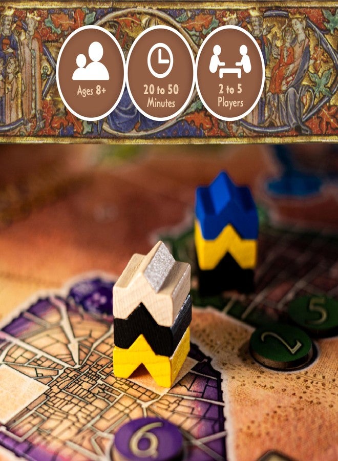 CALLIOPE Patrician Towers of Influence, Battle of The Master Builders in Medieval Italy, Board Game for 2-5 Players Ages 8+ - Image 5