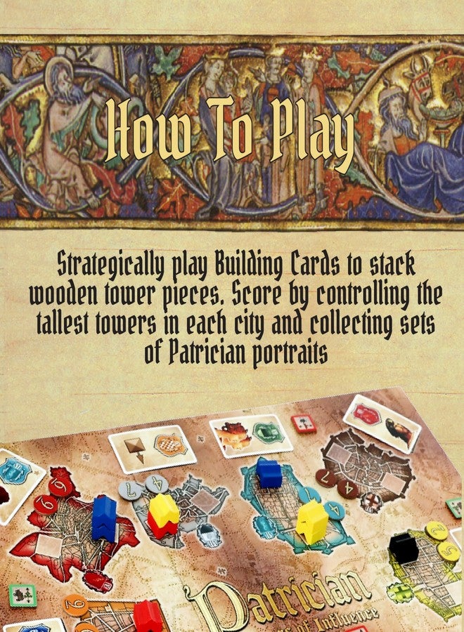 CALLIOPE Patrician Towers of Influence, Battle of The Master Builders in Medieval Italy, Board Game for 2-5 Players Ages 8+ - Image 3