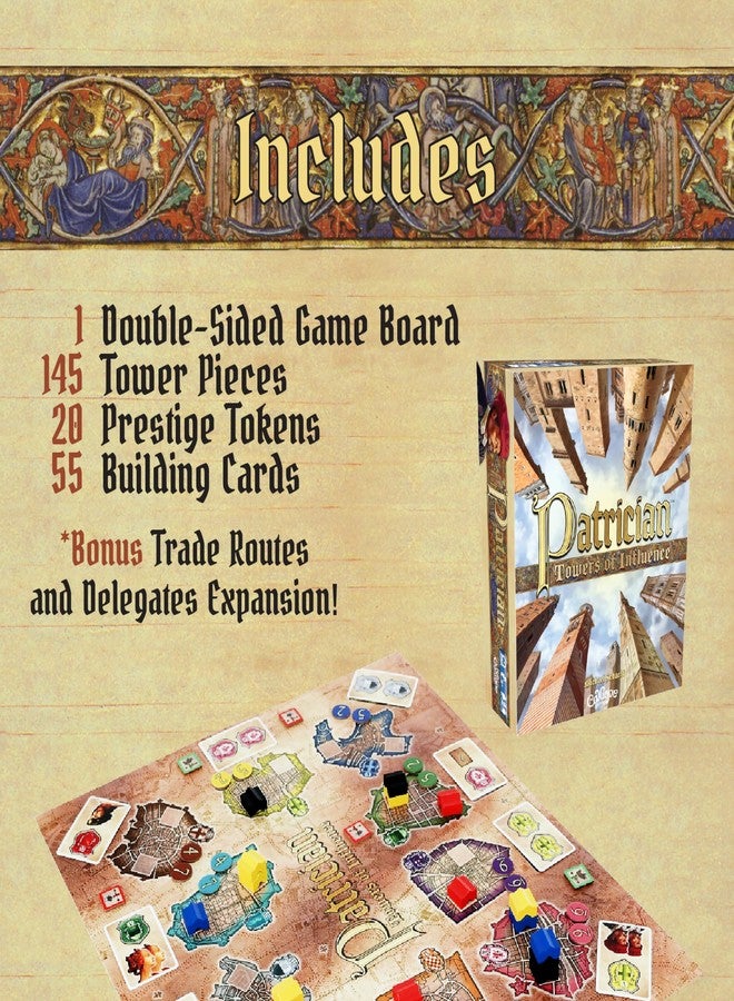 CALLIOPE Patrician Towers of Influence, Battle of The Master Builders in Medieval Italy, Board Game for 2-5 Players Ages 8+ - Image 4