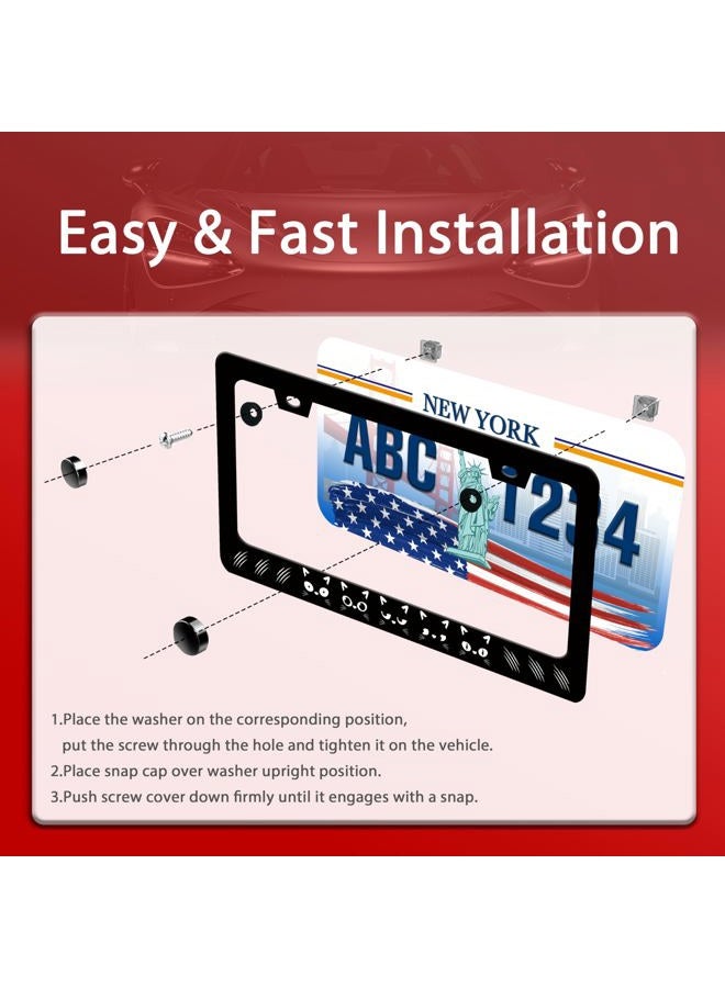 UNINDREM Black Cat License Plate Frame Funny Kitten Pet Stainless Steel License Plate Frames Rust-Proof Auto Parts Decoration with Screws License Plate Holder for Men Women Youth 12x6 Inch - Image 4