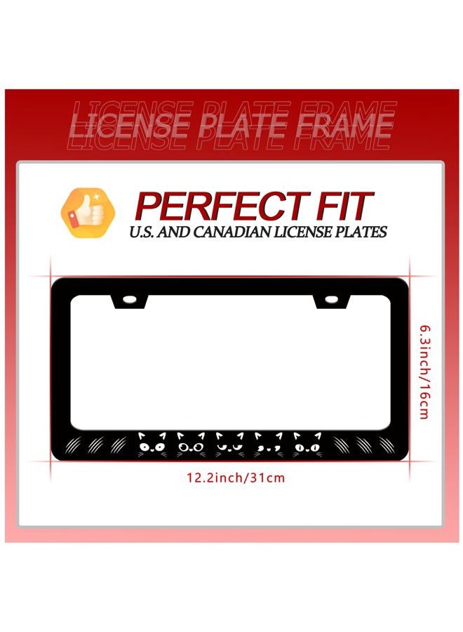 UNINDREM Black Cat License Plate Frame Funny Kitten Pet Stainless Steel License Plate Frames Rust-Proof Auto Parts Decoration with Screws License Plate Holder for Men Women Youth 12x6 Inch - Image 3