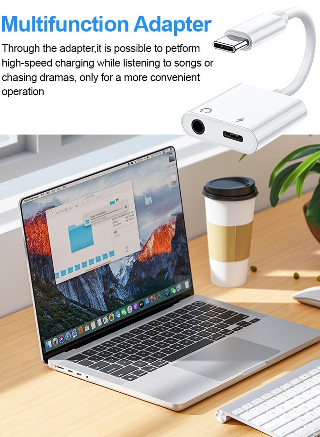 Tersely USB C to 3.5mm Adapter Headphone, 2in1 AUX Audio Earphone PD Charging for iPhone 17/16 Pro/Max/Plus/15, iPad Pro Air 5 4 Samsung Flip Fold S25 S24 S23 Ultra/Plus/FE, Google Pixel 10/9/Pro/8, etc - Image 4
