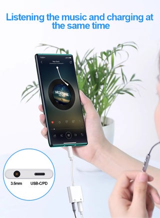محول من USB-C إلى 3.5 ملم للسماعات، شاحن ومحول صوتي مزدوج 2in1 لأجهزة آيفون 17/16 برو/ماكس/بلس/15، آيباد برو إير 5 4 سامسونج فليب فولد S25 S24 S23 الترا/بلس/FE، جوجل بكسل 10/9/برو/8، وغيرها - view 5
