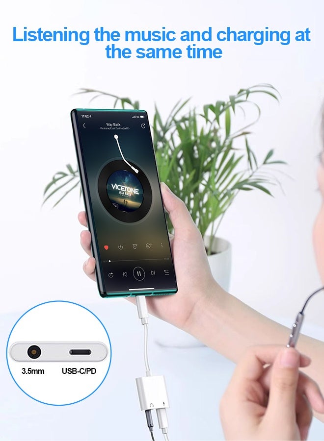 Tersely USB C to 3.5mm Adapter Headphone, 2in1 AUX Audio Earphone PD Charging for iPhone 17/16 Pro/Max/Plus/15, iPad Pro Air 5 4 Samsung Flip Fold S25 S24 S23 Ultra/Plus/FE, Google Pixel 10/9/Pro/8, etc - Image 5