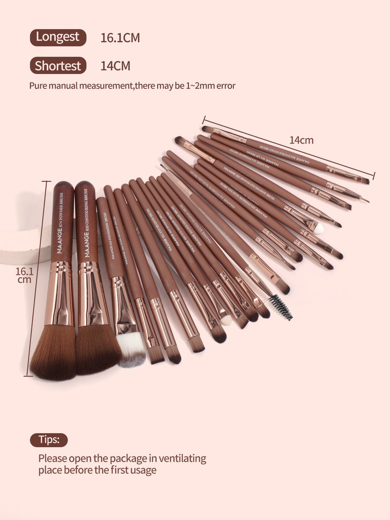 Set of 22 PCS Makeup Brush Kit for Foundation Liquid Cream Blending Powder Eyeshadow Blush Cosmetics Concealer Brushes with Soft & Dense Bristles - Image 2