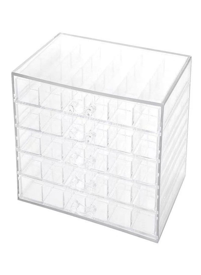 Feadily Acrylic Jewelry Organizer Box, Jewelry Drawer Organizer With 5 Drawers 120 Grids, Clear - Image 1