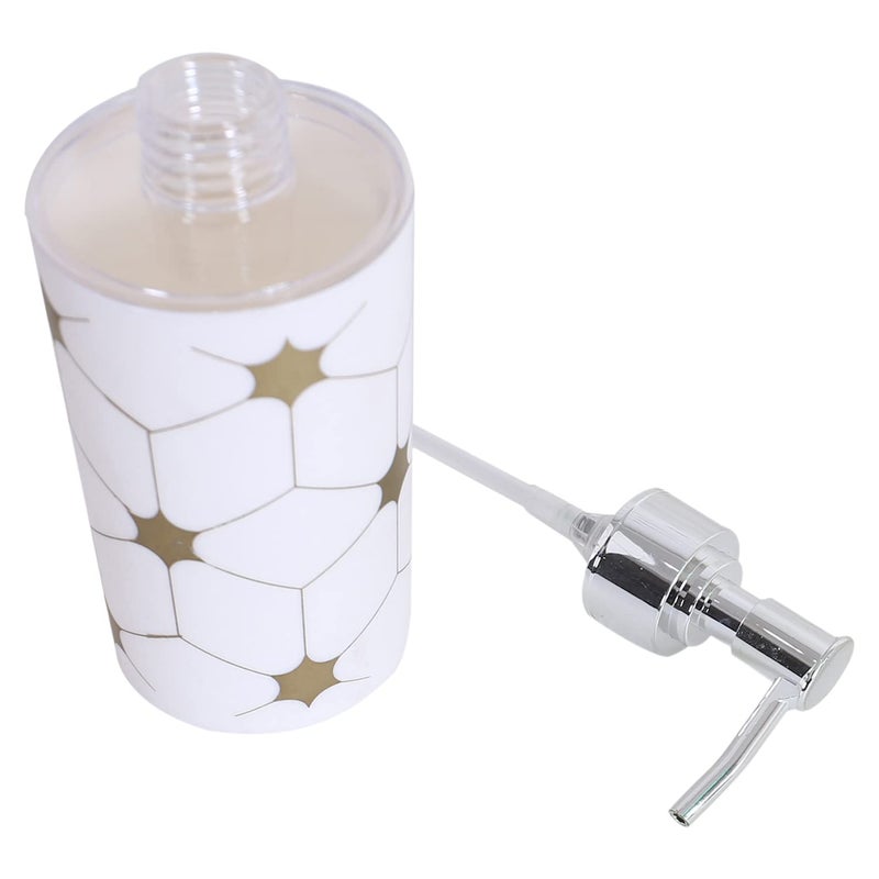 Kuber Industries Kuber Industries Liquid Soap Dispenser|Star Print Plastic Empty Bathroom Sanitizer|Lotion|Shampoo Dispenser Bottle,300 ML,Pack of 2 (White) - Image 3