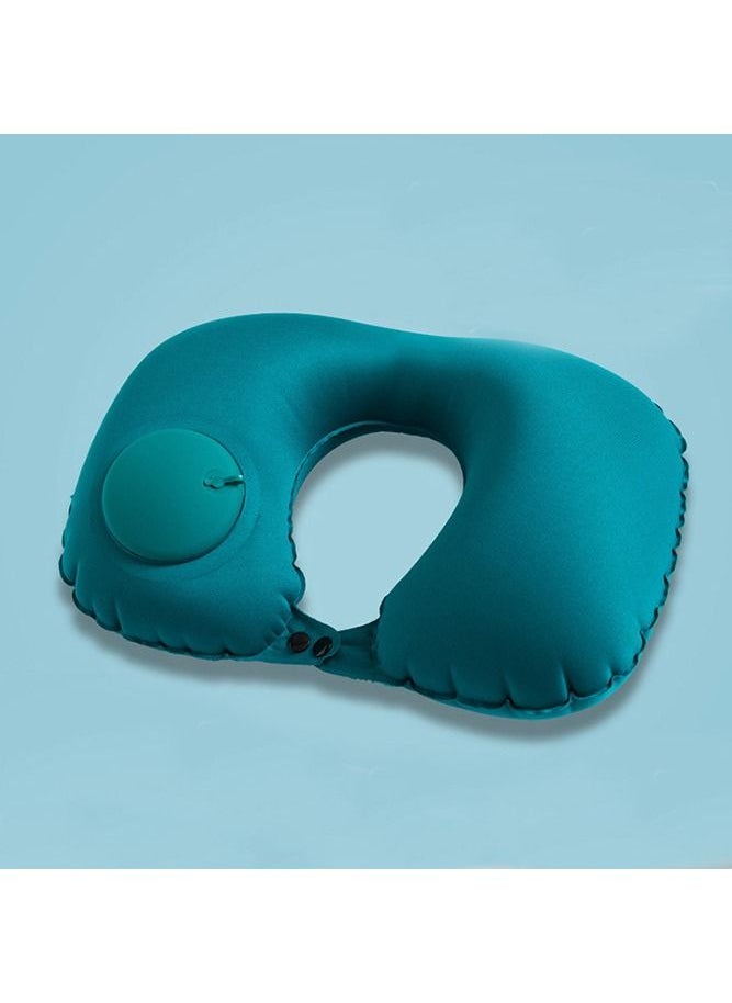 Generic - Inflatable Travel Neck Pillow Air Pump Comfortable U-Shape Headrest Support with Compression Bag for Office Train Car Airplane Sleep Cushion - Image 1