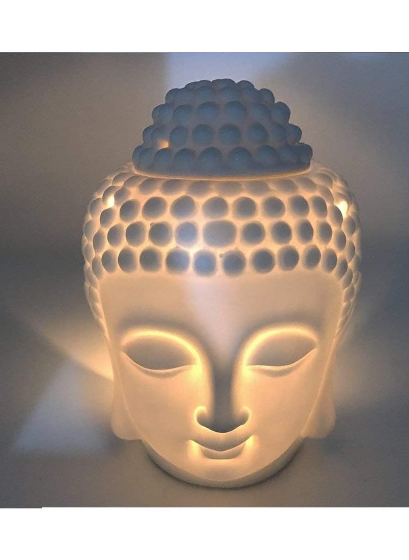 RIPP RIPP Ceramic Buddha Head Aroma Diffuser Air Freshener for Home Office Aroma Oil Burner Lamp Night with 10ml Aroma Oils Diffuser for Office Home Bathroom Spa Club Indoor Outdoor BD01  - Image 1