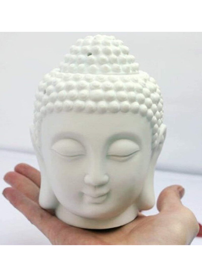 RIPP RIPP Ceramic Buddha Head Aroma Diffuser Air Freshener for Home Office Aroma Oil Burner Lamp Night with 10ml Aroma Oils Diffuser for Office Home Bathroom Spa Club Indoor Outdoor BD01  - Image 4