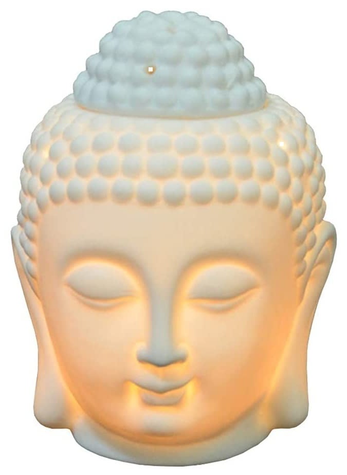 RIPP RIPP Ceramic Buddha Head Aroma Diffuser Air Freshener for Home Office Aroma Oil Burner Lamp Night with 10ml Aroma Oils Diffuser for Office Home Bathroom Spa Club Indoor Outdoor BD01  - Image 3