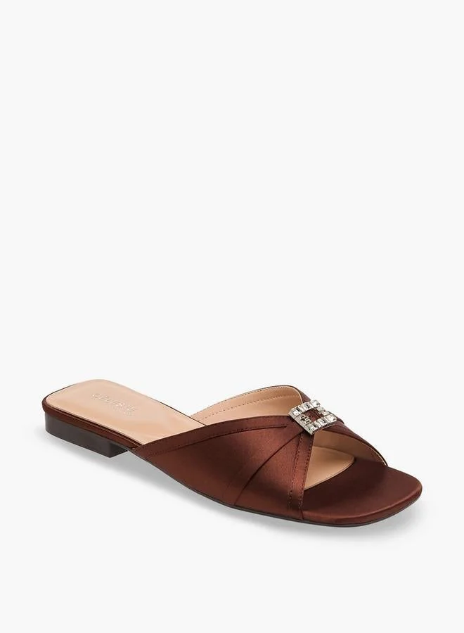 سيليست Women Embellished Satin Slip-On Sandals