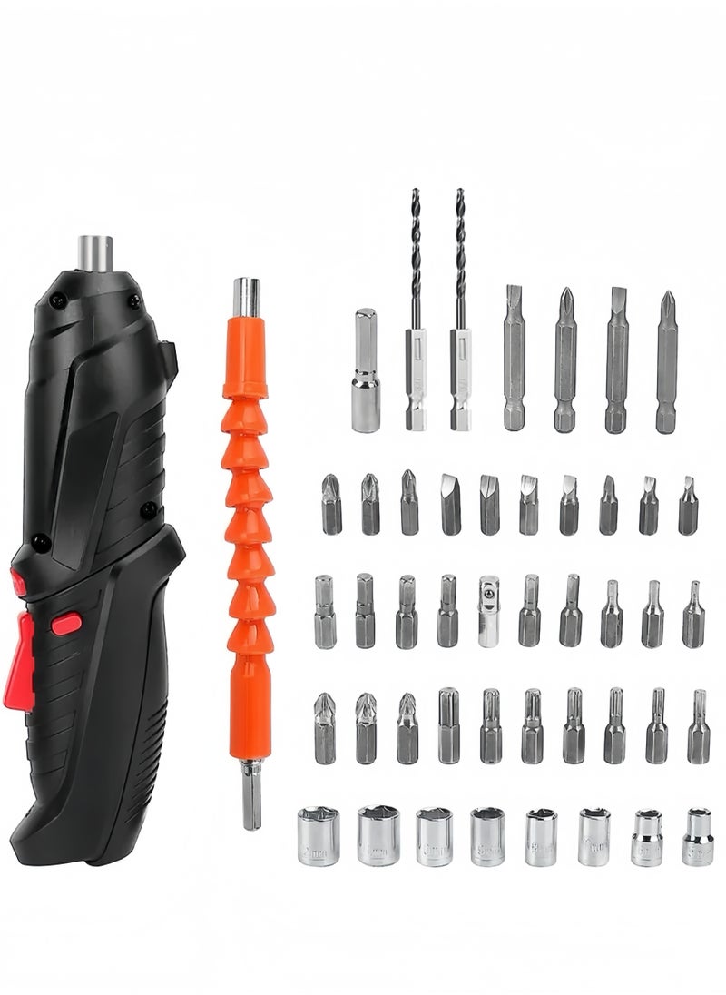 Lee Yon Cordless Drill Set, Rechargeable Power Screwdriver Set, With LED Lights, Suitcase, 47-Piece Drill/Screwdriver Accessories, Suitable For Home and Office Manual Tools, Black  - Image 3
