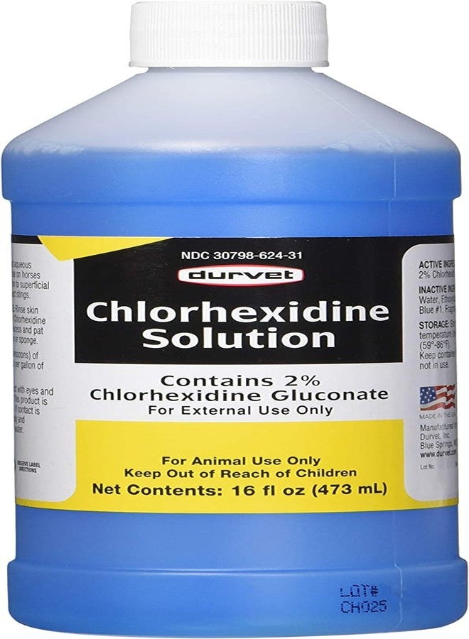 Durvet 3 Bottles of Chlorhexidine Solution, 16 Ounces Each, for Cleaning Superficial Wounds on Dogs and Horses - Image 2
