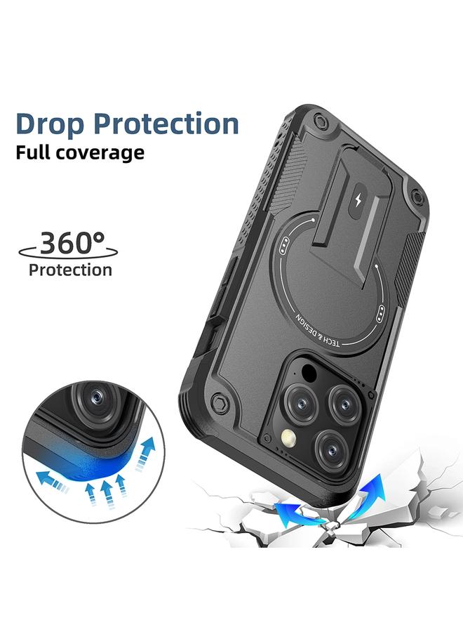 اس-توب جراب لهاتف iPhone 13 Armor Magsafe Holder PC Hybrid TPU جراب هاتف - Image 2