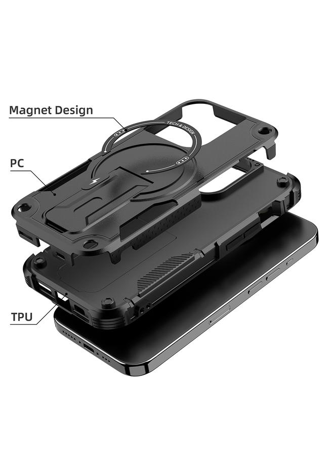 اس-توب جراب لهاتف iPhone 13 Armor Magsafe Holder PC Hybrid TPU جراب هاتف - Image 3