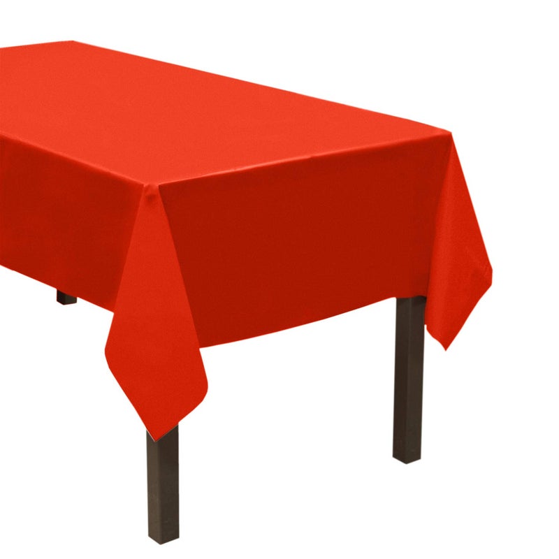 Party Essentials Heavy Duty Plastic Table Cover Available in 44 Colors, 54" x 108", Red - Image 1