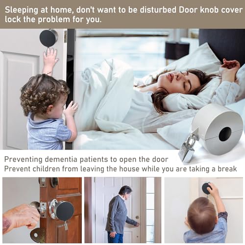 PILISPARK Door Knob Lock Out Device with Padlock, Door Handle Lock - Protects Door Handles from Turning and Entering Keyholes, for Covering Door Handles/Faucets/Valves, Stainless Steel (Silver) - Image 4