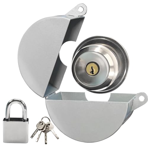 PILISPARK Door Knob Lock Out Device with Padlock, Door Handle Lock - Protects Door Handles from Turning and Entering Keyholes, for Covering Door Handles/Faucets/Valves, Stainless Steel (Silver) - Image 1