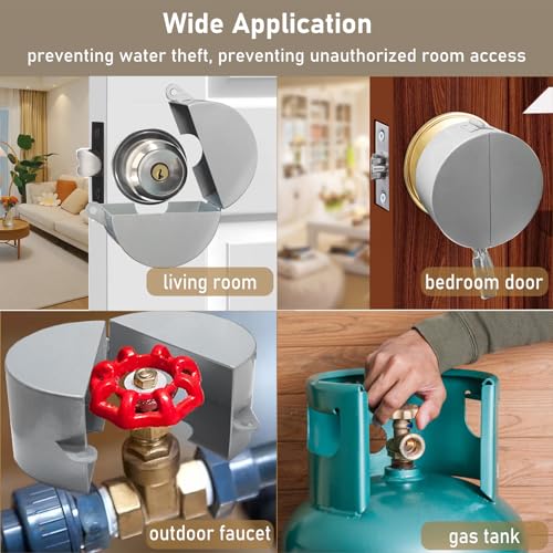 PILISPARK Door Knob Lock Out Device with Padlock, Door Handle Lock - Protects Door Handles from Turning and Entering Keyholes, for Covering Door Handles/Faucets/Valves, Stainless Steel (Silver) - Image 5