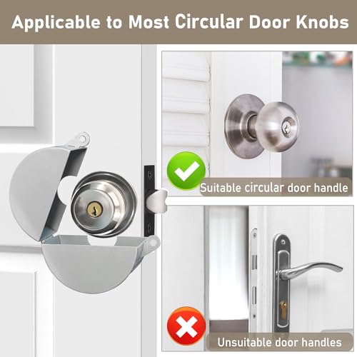 PILISPARK Door Knob Lock Out Device with Padlock, Door Handle Lock - Protects Door Handles from Turning and Entering Keyholes, for Covering Door Handles/Faucets/Valves, Stainless Steel (Silver) - Image 3