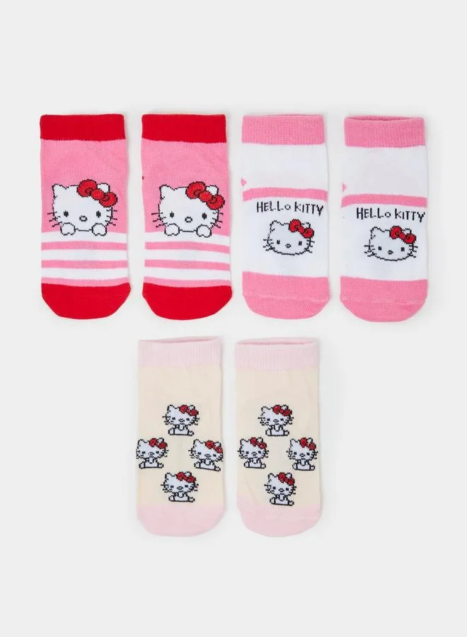 ستايلي Pack of 3 - Girls Hello Kitty Socks