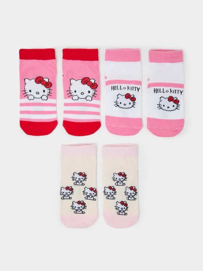 Styli Pack of 3 - Girls Hello Kitty Socks - Image 1