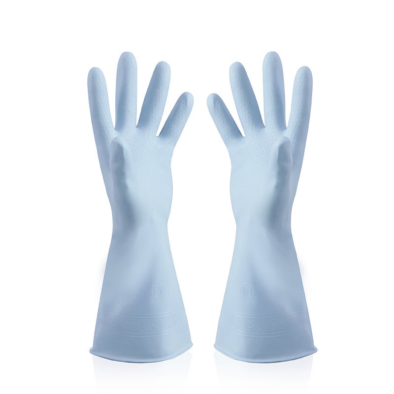 Durable Kitchen Cleaning Gloves for Household Blue (Nordic color series) 
