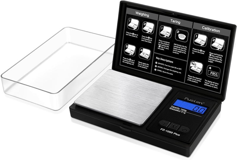 Fuzion Digital Pocket Gram Scale .1 Gram Accuracy, 1000g Small Jewelry Scale, Mini Digital Scale for Food, Herb, Spice, Coin - Weight Gram and Oz - Image 1