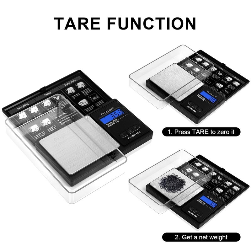 Fuzion Digital Pocket Gram Scale .1 Gram Accuracy, 1000g Small Jewelry Scale, Mini Digital Scale for Food, Herb, Spice, Coin - Weight Gram and Oz - Image 4