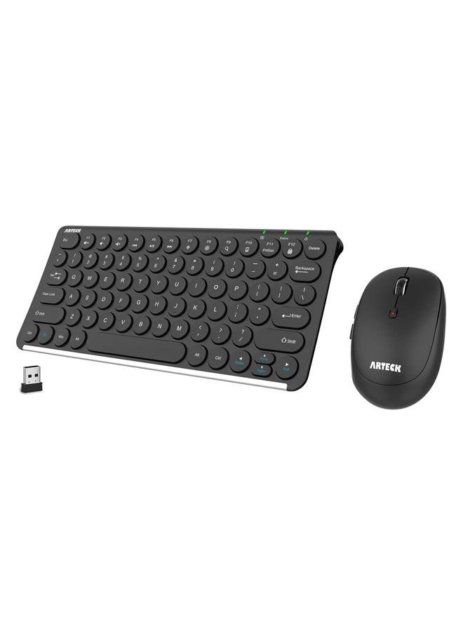 Arteck 2.4G Wireless Keyboard and Mouse Combo Ultra Compact Slim Stainless Full Size Keyboard and Ergonomic Mouse for Computer/Desktop/PC/Laptop and Windows 11/10/8 Build in Rechargeable Battery - Image 1