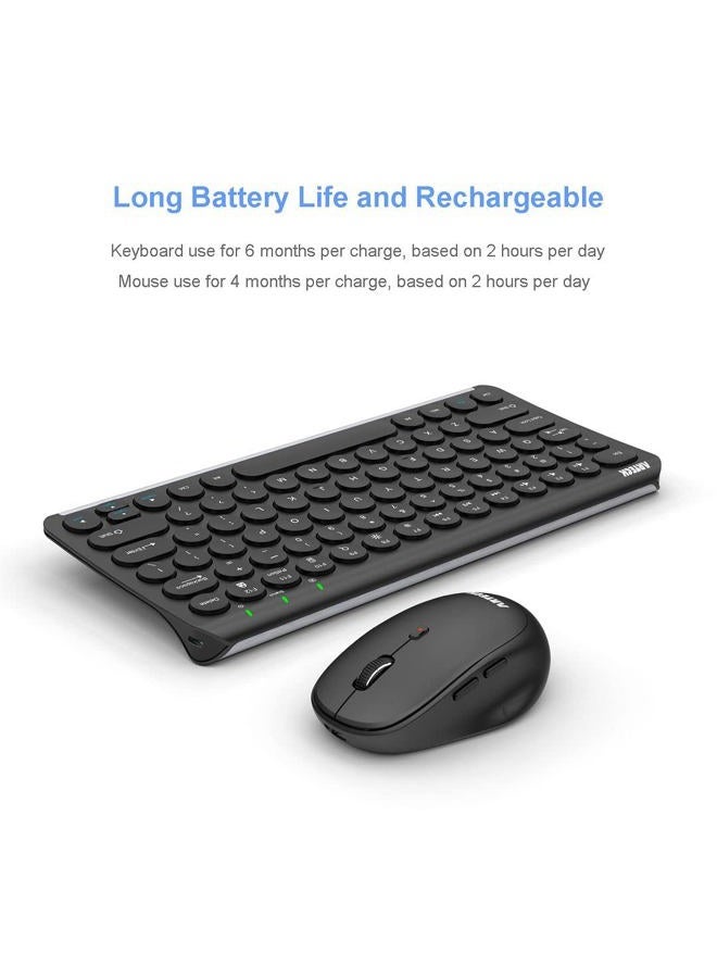 Arteck 2.4G Wireless Keyboard and Mouse Combo Ultra Compact Slim Stainless Full Size Keyboard and Ergonomic Mouse for Computer/Desktop/PC/Laptop and Windows 11/10/8 Build in Rechargeable Battery - Image 5