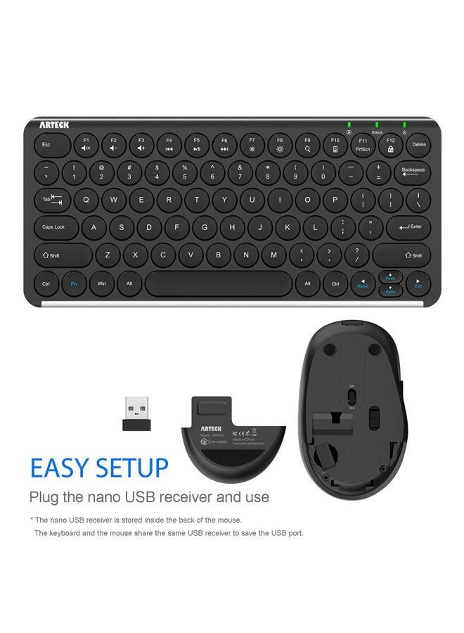 Arteck 2.4G Wireless Keyboard and Mouse Combo Ultra Compact Slim Stainless Full Size Keyboard and Ergonomic Mouse for Computer/Desktop/PC/Laptop and Windows 11/10/8 Build in Rechargeable Battery - Image 4