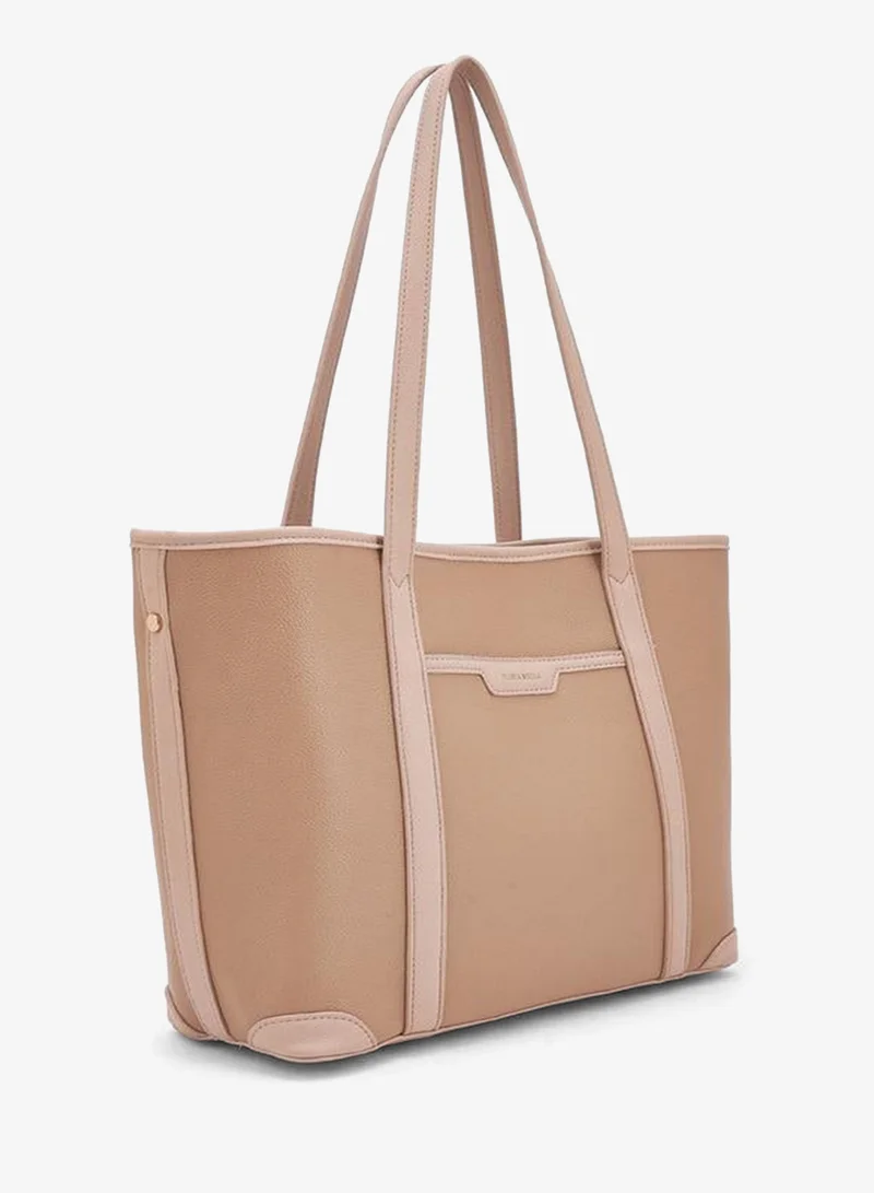Flora Bella By Shoexpress PINK Textured Tote Bag With Handles for Women | Best Price UAE