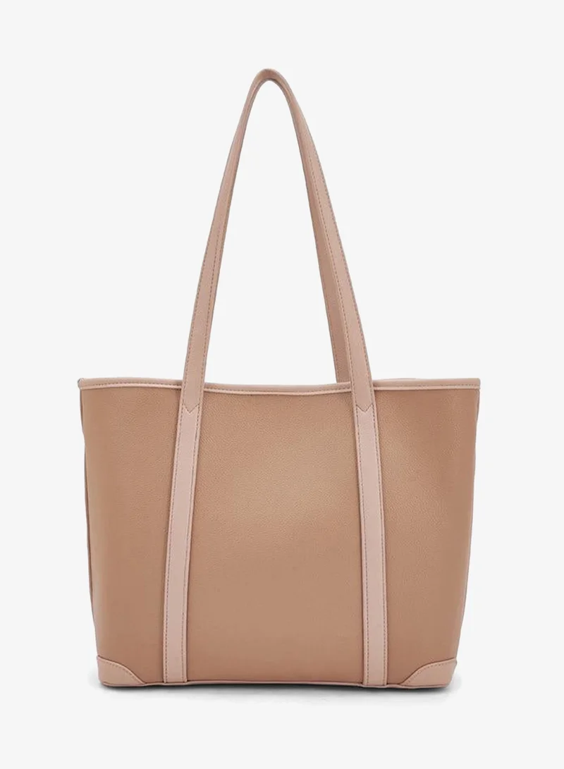 Flora Bella By Shoexpress PINK Textured Tote Bag With Handles for Women | Best Price UAE
